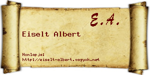 Eiselt Albert névjegykártya