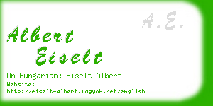 albert eiselt business card